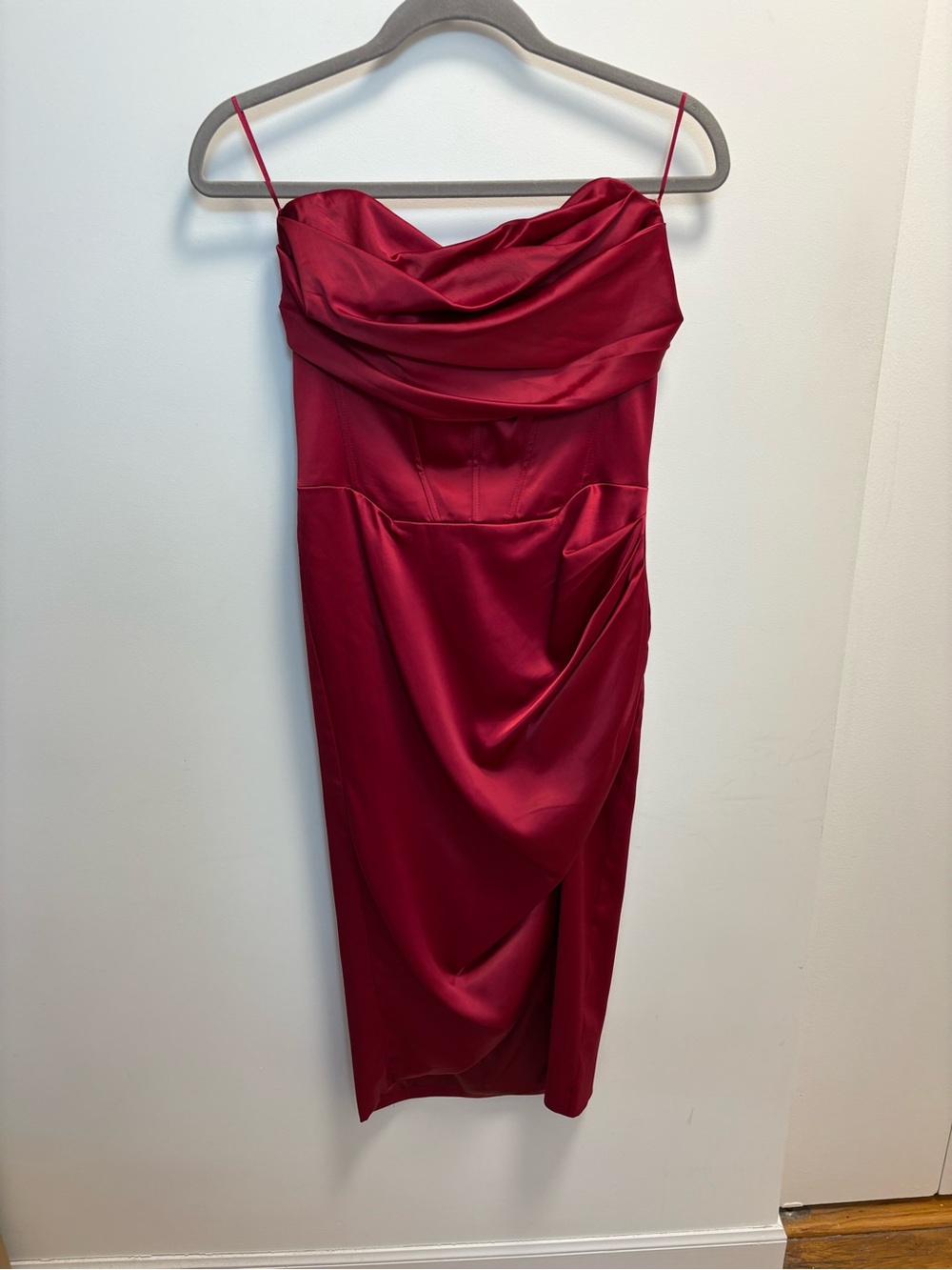 Bardot Jamila Corset Dress in Burgundy, Size 6